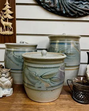 Hand-thrown stoneware canisters