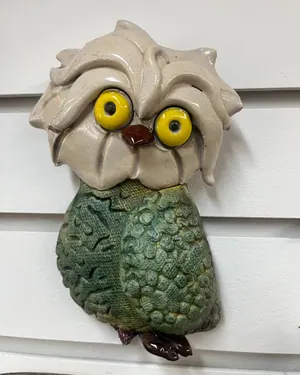 Ceramic owl wall plaque